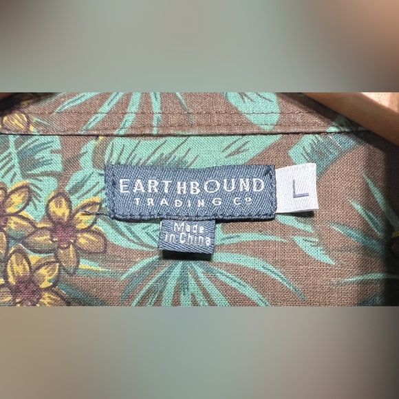 Earthbound Trading Co. Hawaiian Shirt Men’s L Button Down Short Sleeve Floral - Picture 12 of 14